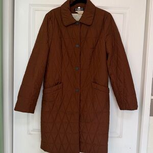 Salvatore Ferragamo Chocolate Quilted Puffer Jacket